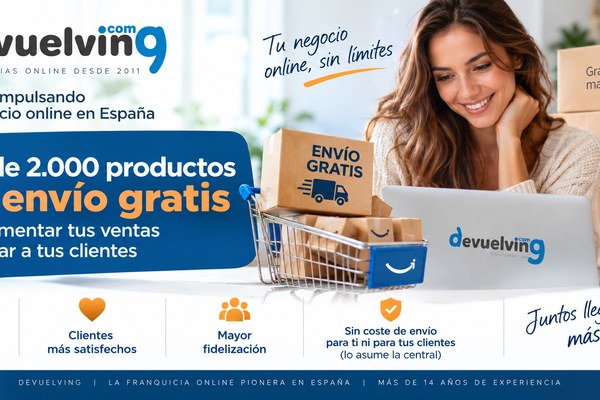 Devuelving amplía a más de 2.000 los productos con envío gratuito para impulsar las ventas de sus franquiciados